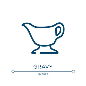 Gravy icon. Linear vector illustration from thanksgiving collection. Outline gravy icon vector. Thin line symbol for use on web and mobile apps, logo, print media.