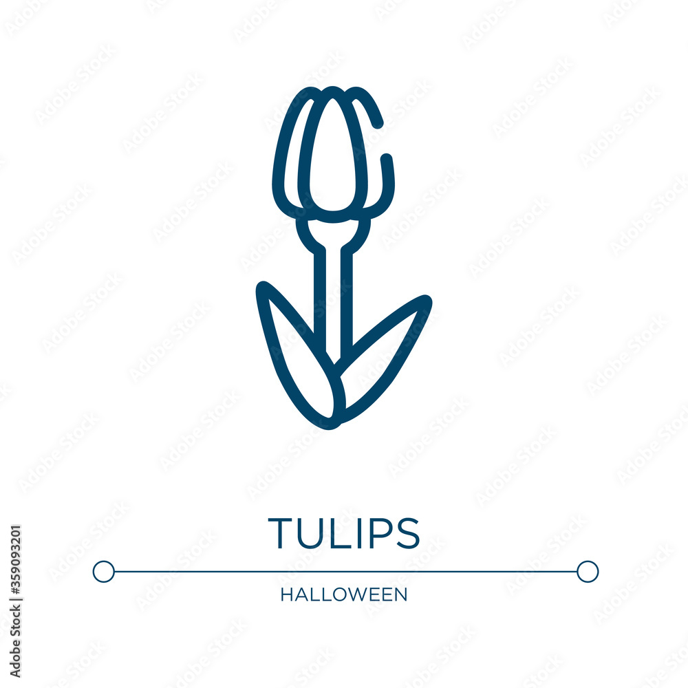 Poster tulips icon. linear vector illustration from nature lineal pack collection. outline tulips icon vect