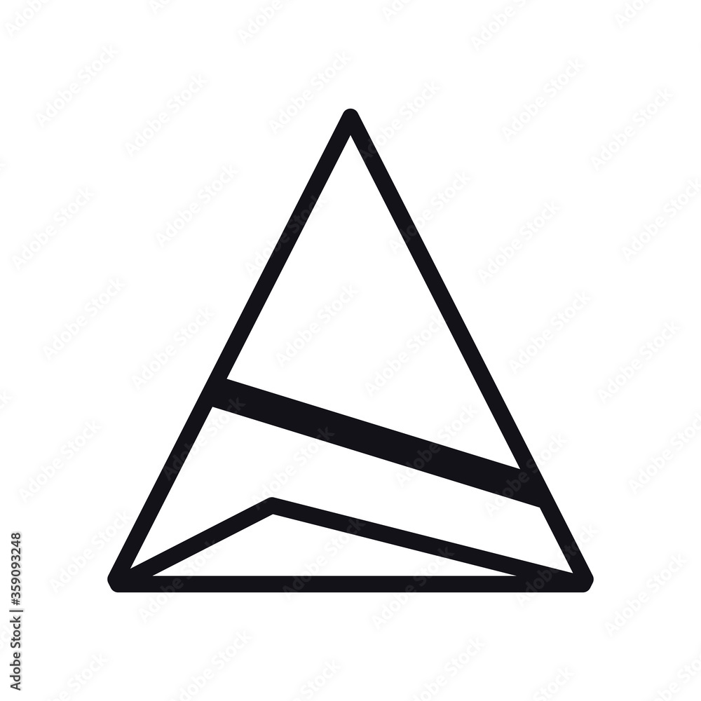 Aufkleber geometric and abstract 3d pyramid line style icon vector design