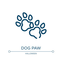 Dog paw icon. Linear vector illustration from wildlife collection. Outline dog paw icon vector. Thin line symbol for use on web and mobile apps, logo, print media.