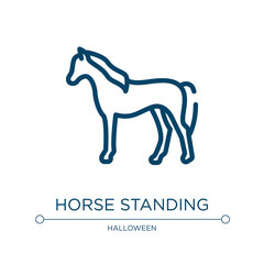 Horse standing icon. Linear vector illustration from horses collection. Outline horse standing icon vector. Thin line symbol for use on web and mobile apps, logo, print media.
