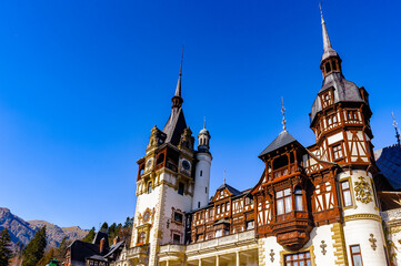 It's Peles Castle, a Neo-Renaissance castle in the Carpathian Mountains of Romania