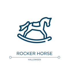 Rocker horse icon. Linear vector illustration from horses collection. Outline rocker horse icon vector. Thin line symbol for use on web and mobile apps, logo, print media.
