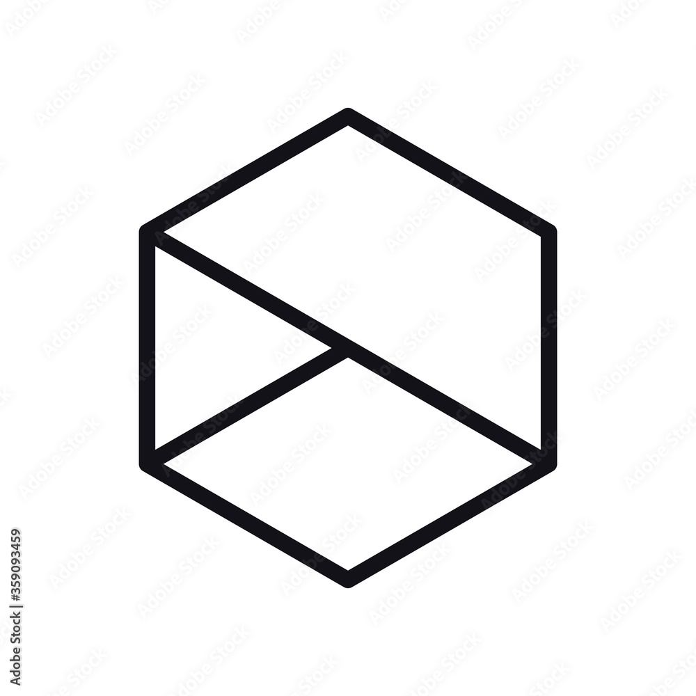 Aufkleber geometric and abstract hexagon line style icon vector design