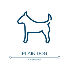 Plain dog icon. Linear vector illustration from poi nature collection. Outline plain dog icon vector. Thin line symbol for use on web and mobile apps, logo, print media.