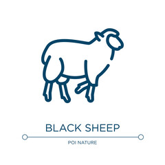 Black sheep icon. Linear vector illustration from sheeps collection. Outline black sheep icon vector. Thin line symbol for use on web and mobile apps, logo, print media.
