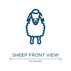 Sheep front view icon. Linear vector illustration from sheeps collection. Outline sheep front view icon vector. Thin line symbol for use on web and mobile apps, logo, print media.