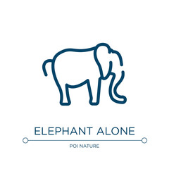 Elephant alone icon. Linear vector illustration from free animals collection. Outline elephant alone icon vector. Thin line symbol for use on web and mobile apps, logo, print media.