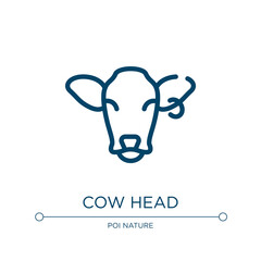 Cow head icon. Linear vector illustration from fauna collection. Outline cow head icon vector. Thin line symbol for use on web and mobile apps, logo, print media.