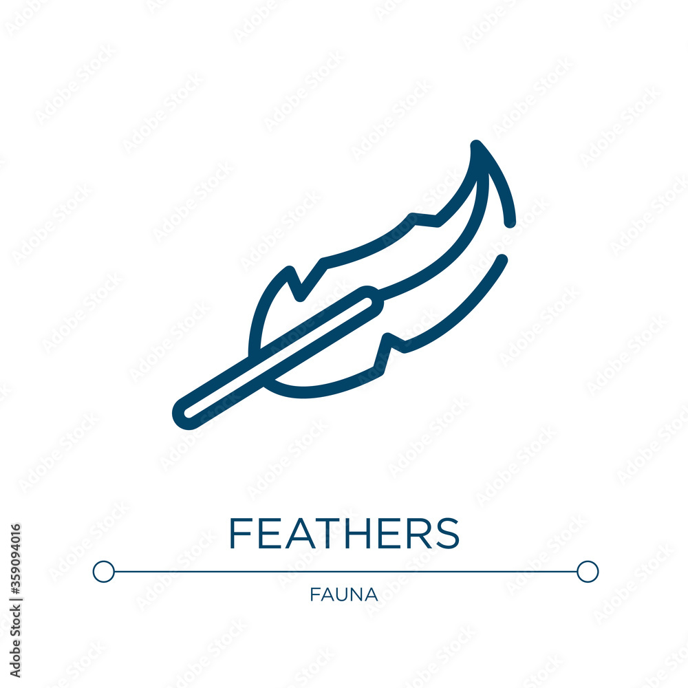 Poster feathers icon. linear vector illustration from feathers set collection. outline feathers icon vector