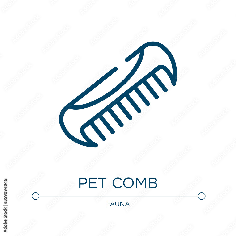Poster pet comb icon. linear vector illustration from pet shop collection. outline pet comb icon vector. th