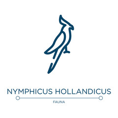 Nymphicus hollandicus icon. Linear vector illustration from minimal animals collection. Outline nymphicus hollandicus icon vector. Thin line symbol for use on web and mobile apps, logo, print media.