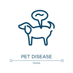 Pet disease icon. Linear vector illustration from pet shop collection. Outline pet disease icon vector. Thin line symbol for use on web and mobile apps, logo, print media.