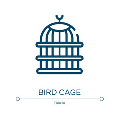 Bird cage icon. Linear vector illustration from pet shop collection. Outline bird cage icon vector. Thin line symbol for use on web and mobile apps, logo, print media.