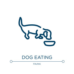 Dog eating icon. Linear vector illustration from dog and training collection. Outline dog eating icon vector. Thin line symbol for use on web and mobile apps, logo, print media.