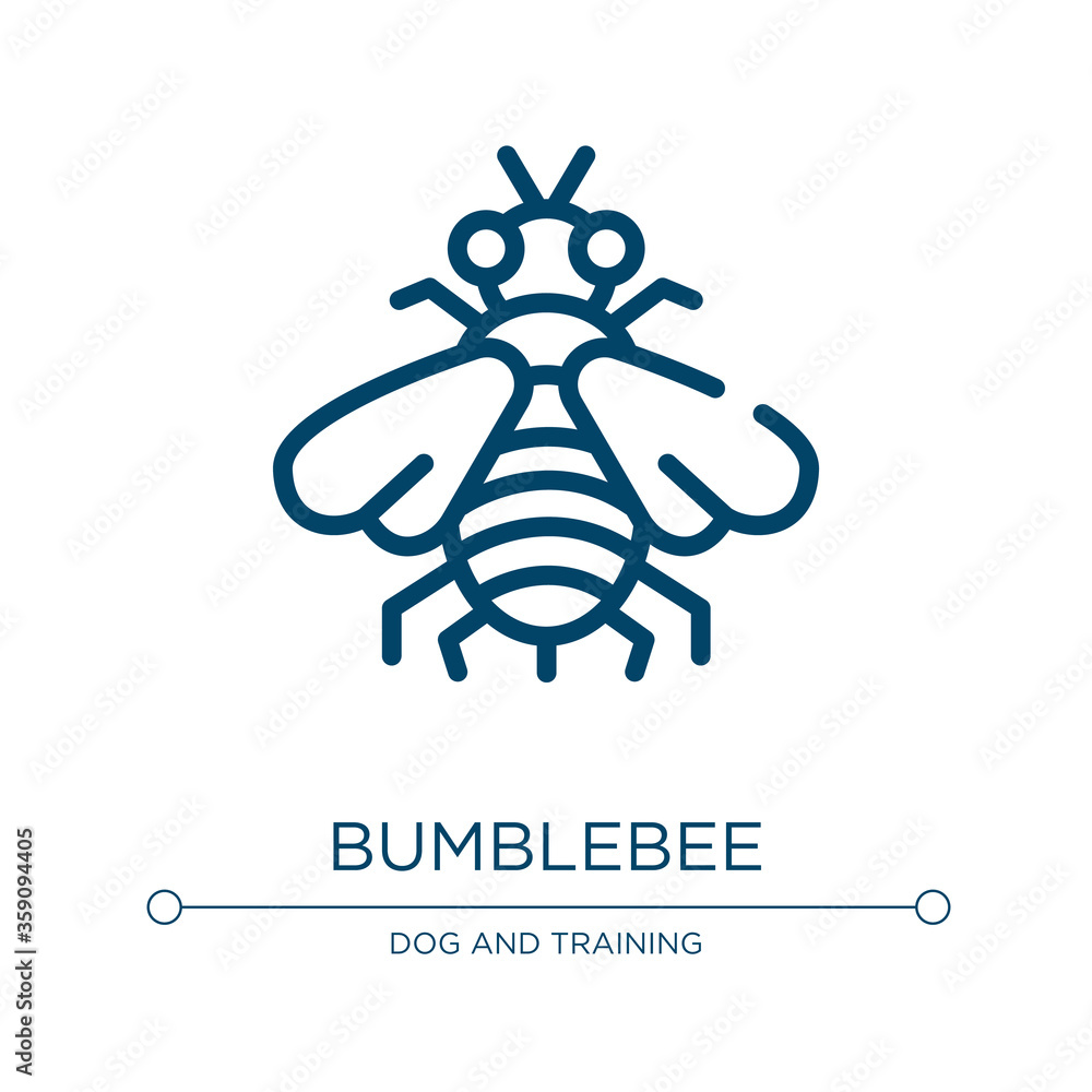 Poster bumblebee icon. linear vector illustration from insects collection. outline bumblebee icon vector. t