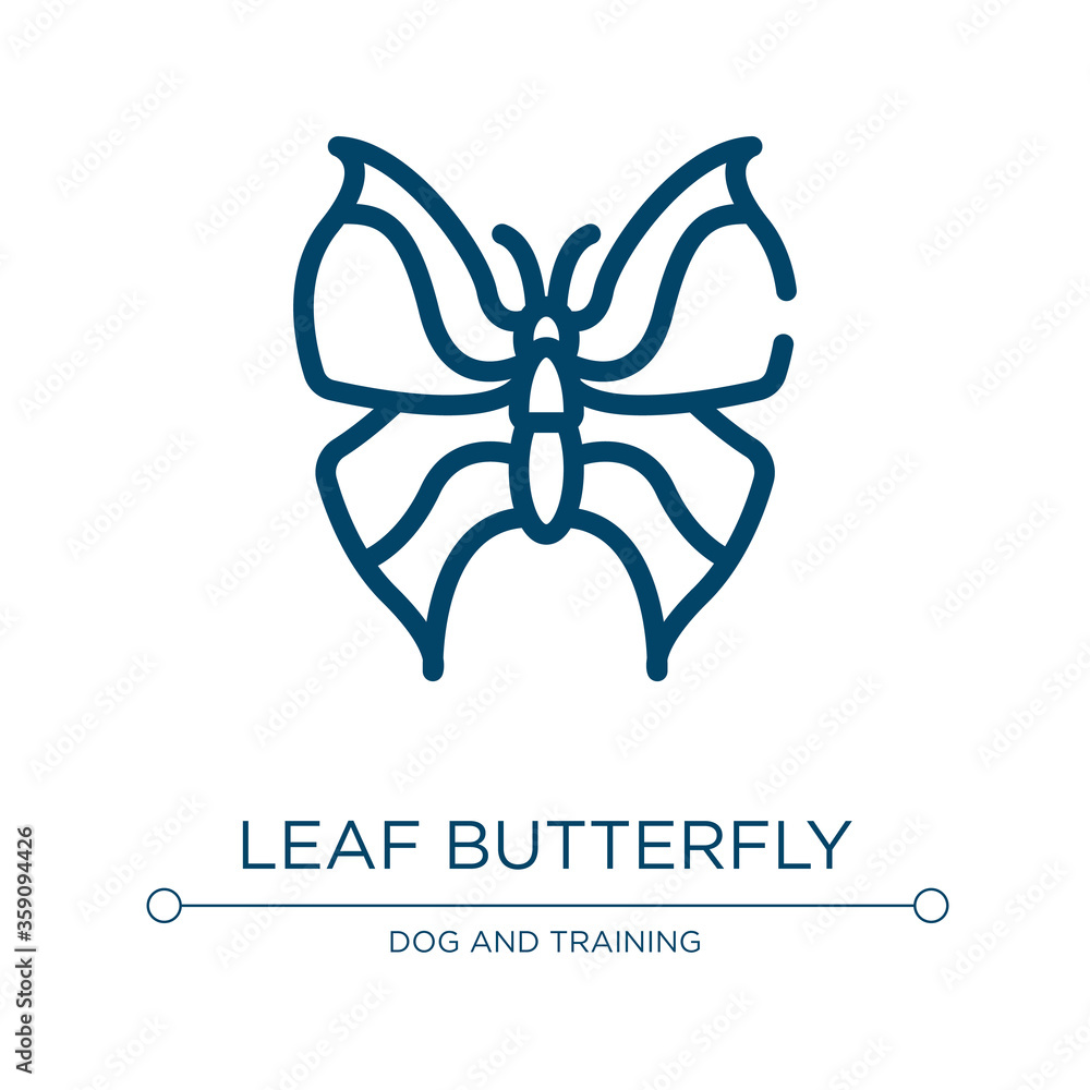 Poster leaf butterfly icon. linear vector illustration from insects collection. outline leaf butterfly icon