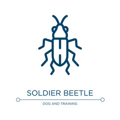 Fototapeta premium Red soldier beetle icon. Linear vector illustration from insects collection. Outline red soldier beetle icon vector. Thin line symbol for use on web and mobile apps, logo, print media.