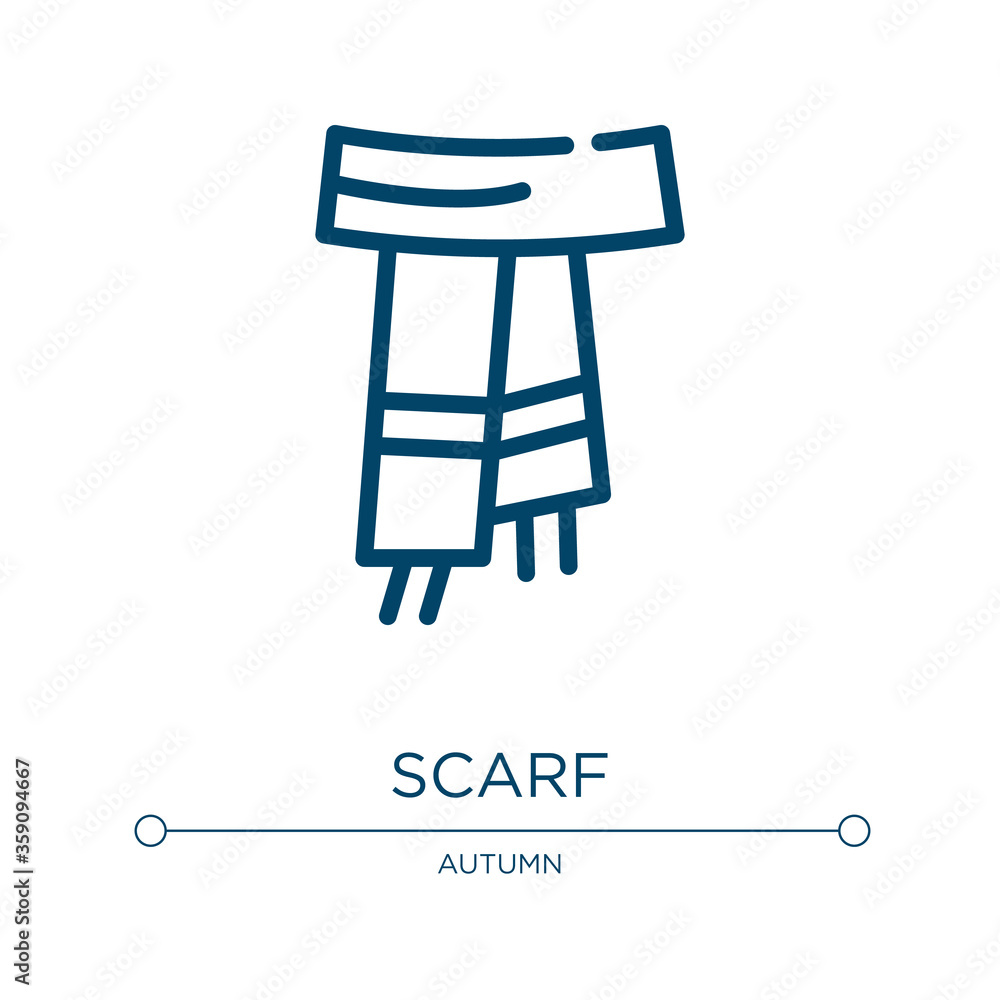 Poster scarf icon. linear vector illustration from autumn collection. outline scarf icon vector. thin line 