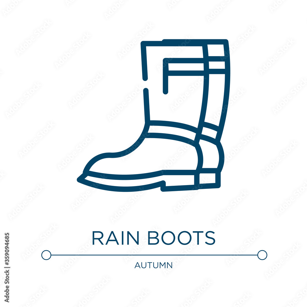 Poster rain boots icon. linear vector illustration from autumn collection. outline rain boots icon vector. 