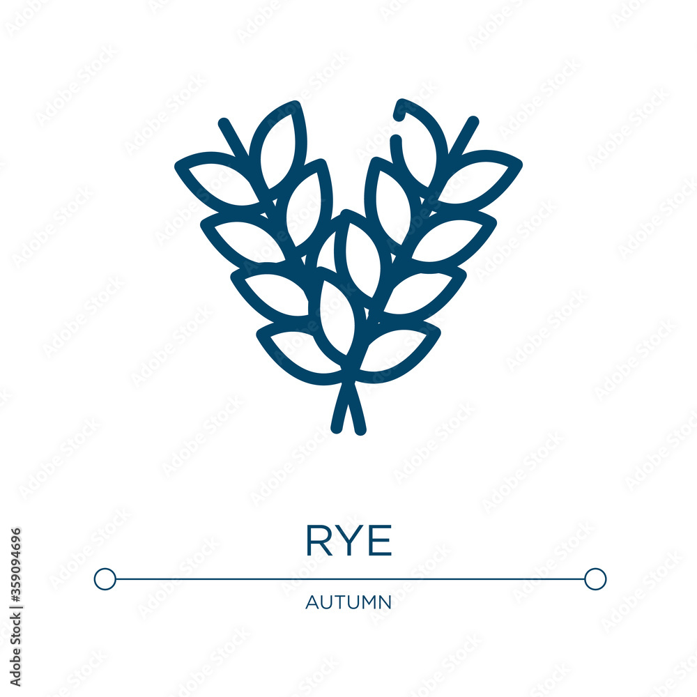Poster rye icon. linear vector illustration from autumn collection. outline rye icon vector. thin line symb