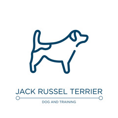 Jack russel terrier icon. Linear vector illustration from dog breeds heads collection. Outline jack russel terrier icon vector. Thin line symbol for use on web and mobile apps, logo, print media.