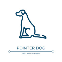 Pointer dog icon. Linear vector illustration from dog breeds heads collection. Outline pointer dog icon vector. Thin line symbol for use on web and mobile apps, logo, print media.