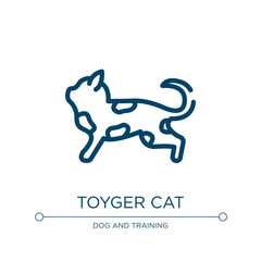 Toyger cat icon. Linear vector illustration from cat breed bodies collection. Outline toyger cat icon vector. Thin line symbol for use on web and mobile apps, logo, print media.