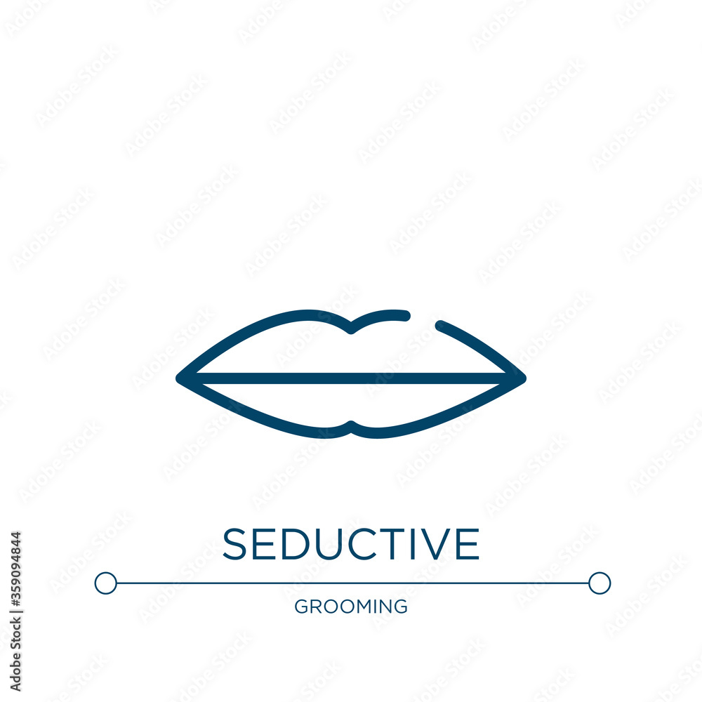 Poster seductive icon. linear vector illustration from beauty collection. outline seductive icon vector. th