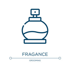 Fragance icon. Linear vector illustration from beauty collection. Outline fragance icon vector. Thin line symbol for use on web and mobile apps, logo, print media.