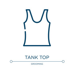 Tank top icon. Linear vector illustration from beauty collection. Outline tank top icon vector. Thin line symbol for use on web and mobile apps, logo, print media.