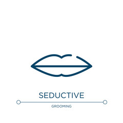 Seductive icon. Linear vector illustration from beauty collection. Outline seductive icon vector. Thin line symbol for use on web and mobile apps, logo, print media.