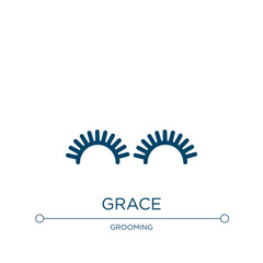 Grace icon. Linear vector illustration from beauty collection. Outline grace icon vector. Thin line symbol for use on web and mobile apps, logo, print media.