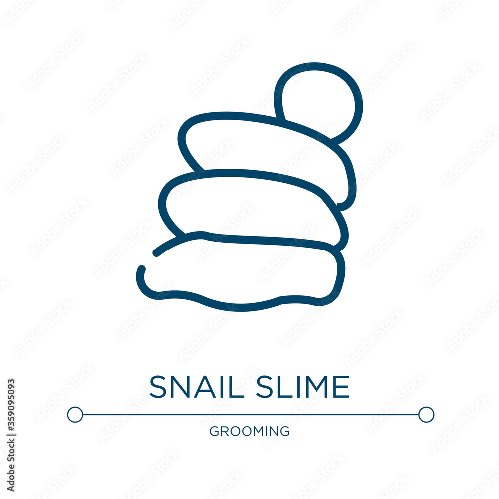 Poster snail slime icon. linear vector illustration from cosmetics collection. outline snail slime icon vec