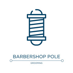 Barbershop pole icon. Linear vector illustration from beauty collection. Outline barbershop pole icon vector. Thin line symbol for use on web and mobile apps, logo, print media.