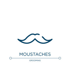 Moustaches icon. Linear vector illustration from beauty collection. Outline moustaches icon vector. Thin line symbol for use on web and mobile apps, logo, print media.
