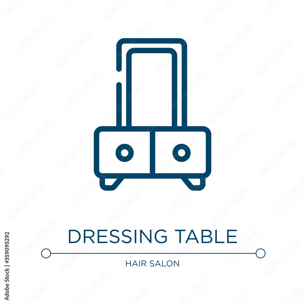 Poster dressing table icon. linear vector illustration from hairdressing and barber shop collection. outlin