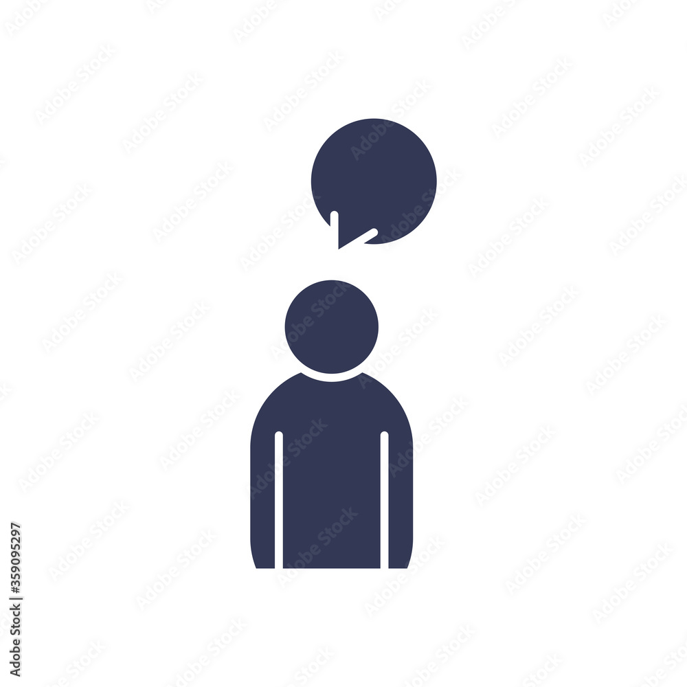 Poster avatar man with bubble flat style icon vector design