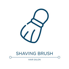Shaving brush icon. Linear vector illustration from hairdressing and barber shop collection. Outline shaving brush icon vector. Thin line symbol for use on web and mobile apps, logo, print media.
