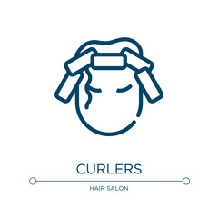 Curlers icon. Linear vector illustration from hairdressing and barber shop collection. Outline curlers icon vector. Thin line symbol for use on web and mobile apps, logo, print media.