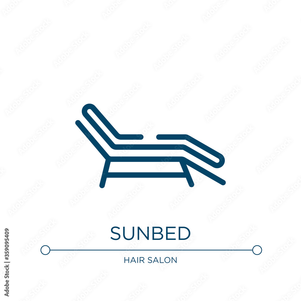 Poster sunbed icon. linear vector illustration from spa collection. outline sunbed icon vector. thin line s