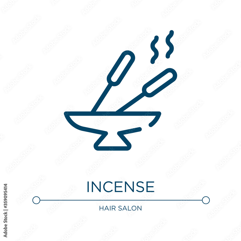 Poster Incense icon. Linear vector illustration from spa collection. Outline incense icon vector. Thin line symbol for use on web and mobile apps, logo, print media.