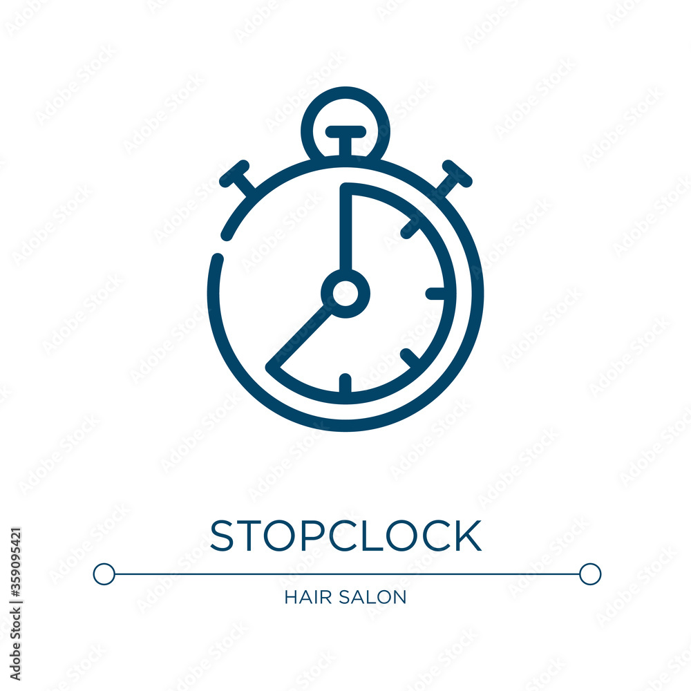 Poster stopclock icon. linear vector illustration from spa collection. outline stopclock icon vector. thin 