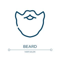 Beard icon. Linear vector illustration from hairdressing and barber shop collection. Outline beard icon vector. Thin line symbol for use on web and mobile apps, logo, print media.