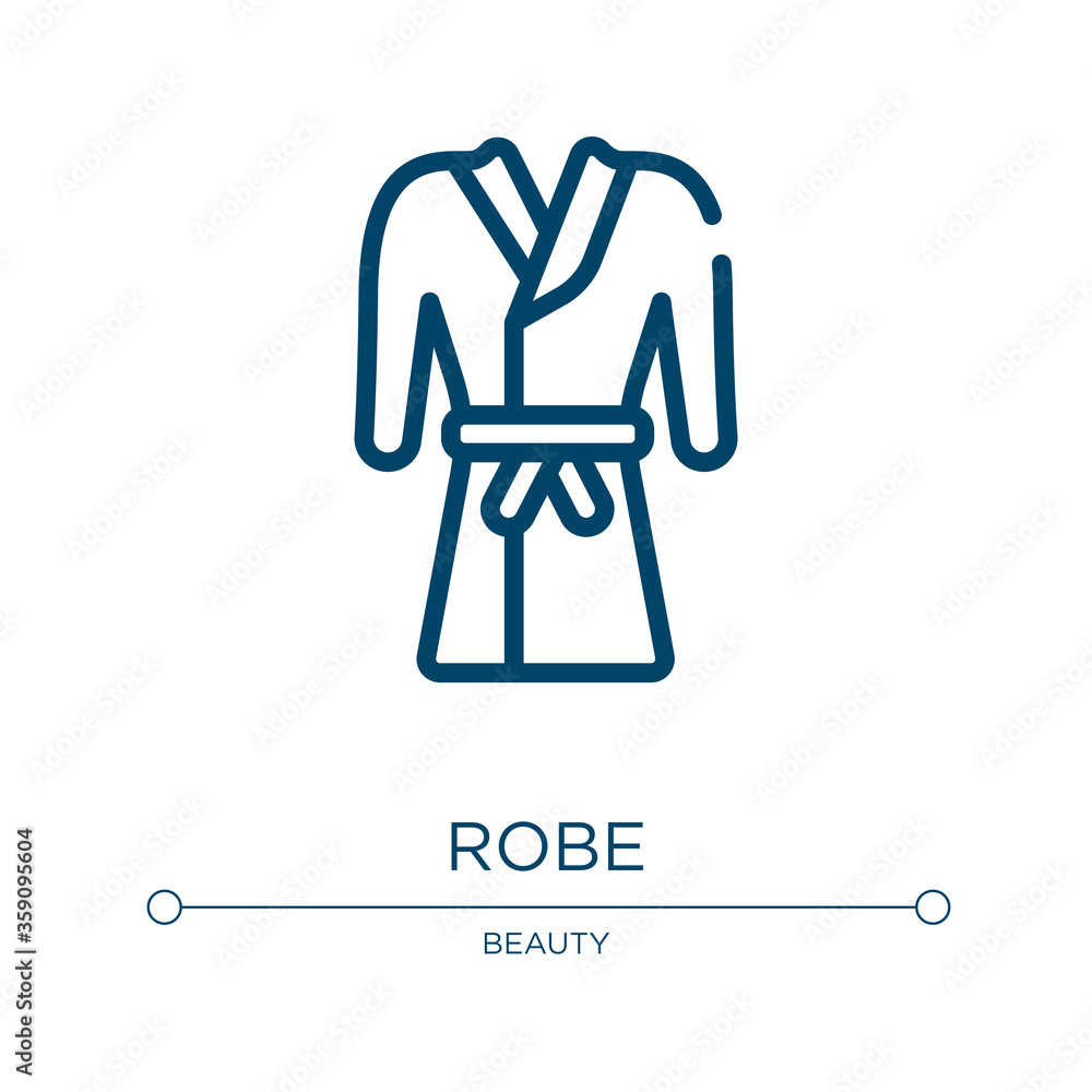 Poster robe icon. linear vector illustration from spa collection. outline robe icon vector. thin line symbo