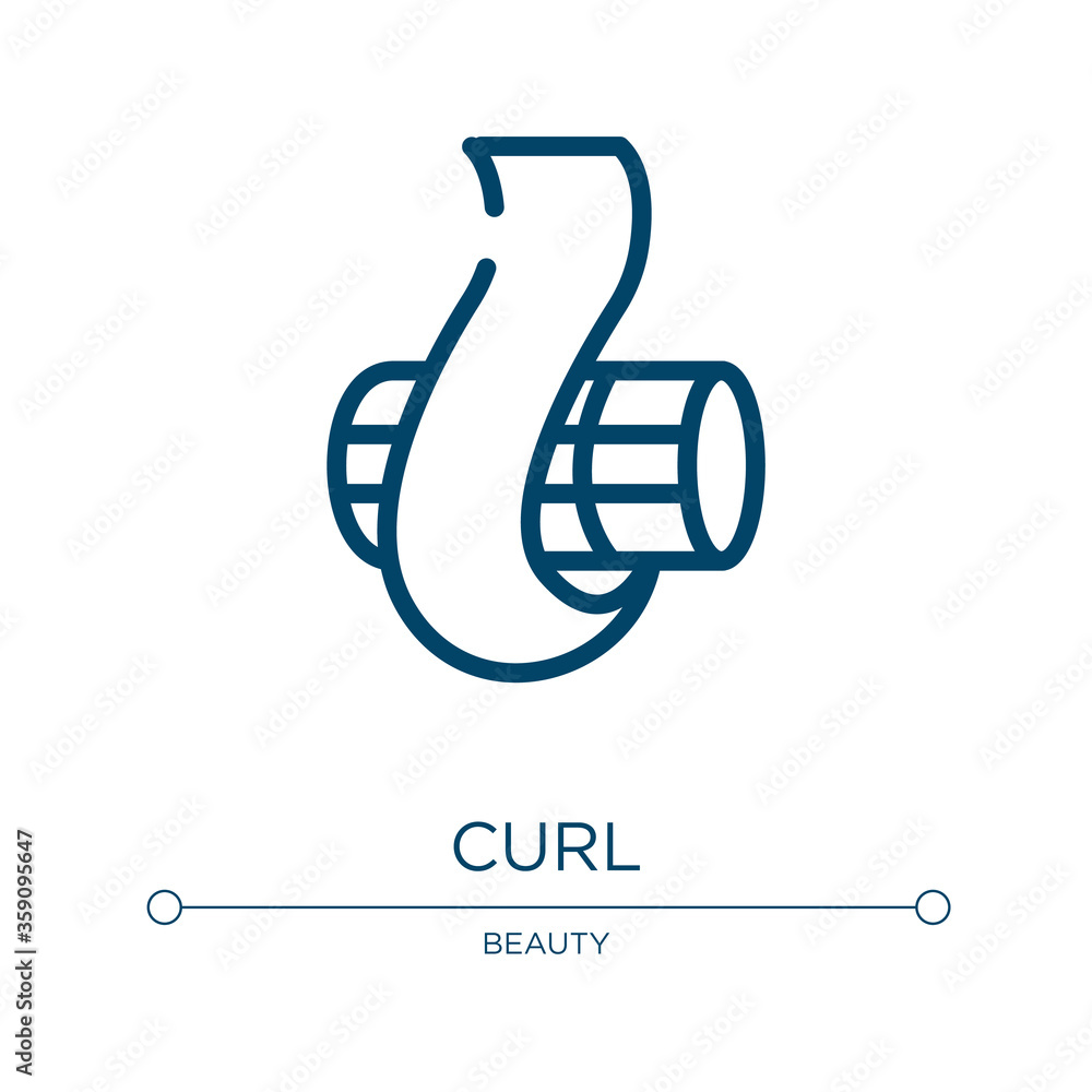 Poster curl icon. linear vector illustration from beauty collection. outline curl icon vector. thin line sy