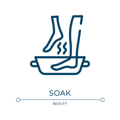 Soak icon. Linear vector illustration from spa collection. Outline soak icon vector. Thin line symbol for use on web and mobile apps, logo, print media.