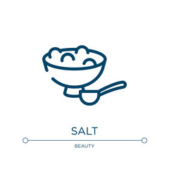 Salt icon. Linear vector illustration from sauna collection. Outline salt icon vector. Thin line symbol for use on web and mobile apps, logo, print media.