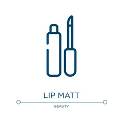 Lip matt icon. Linear vector illustration from beauty collection. Outline lip matt icon vector. Thin line symbol for use on web and mobile apps, logo, print media.