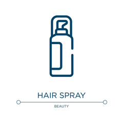 Hair spray icon. Linear vector illustration from beauty collection. Outline hair spray icon vector. Thin line symbol for use on web and mobile apps, logo, print media.